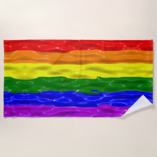 Toalla De Playa Bandera de orgullo de SlipperyJoe's brillo líquido