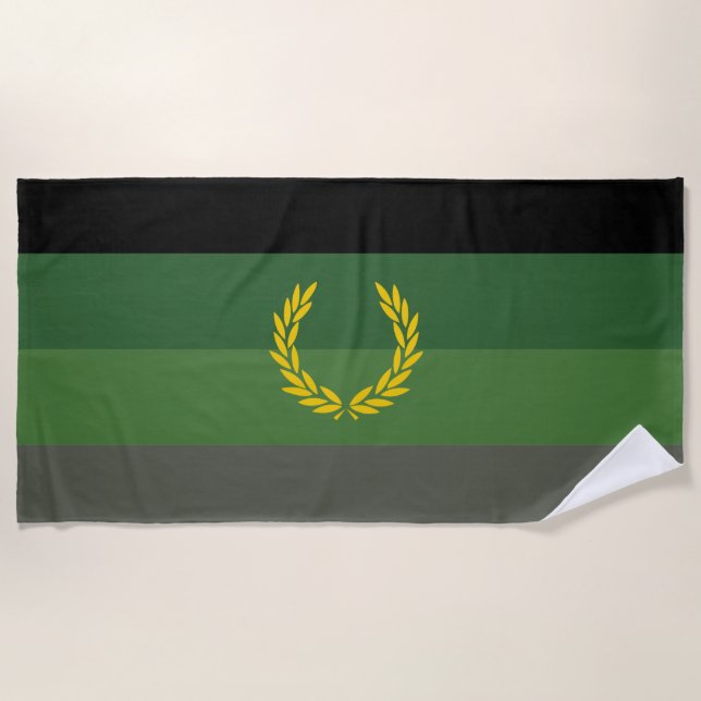 Toalla De Playa Bandera de orgullo de uniforme militar (Anverso)