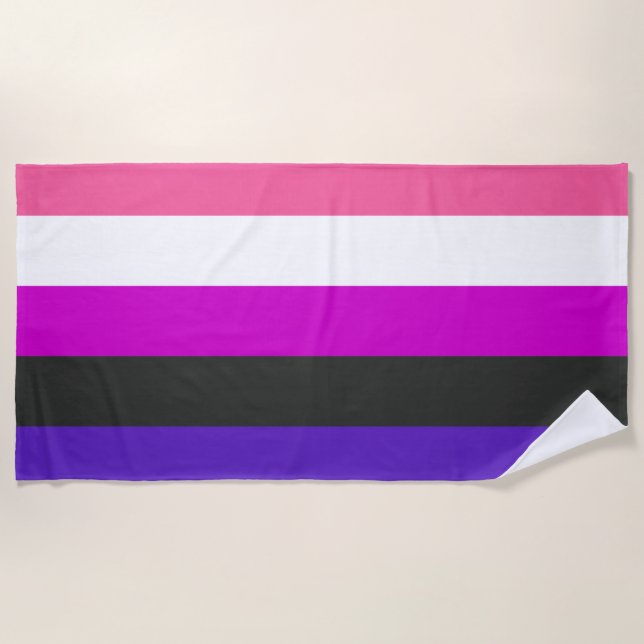 Toalla De Playa Bandera de orgullo genderfluid (Anverso)