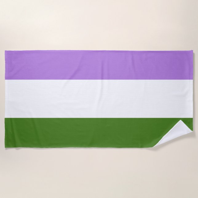 Toalla De Playa Bandera de orgullo genderqueer (Anverso)