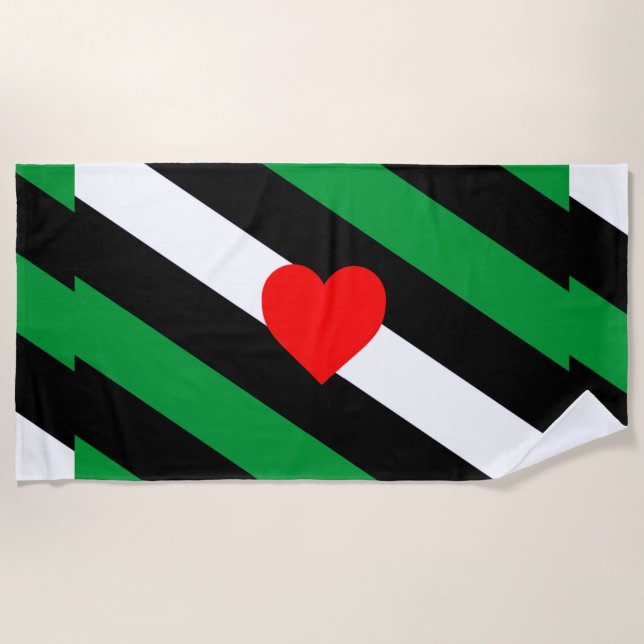 Toalla De Playa Bandera de Orgullo Leather Boi (Anverso)