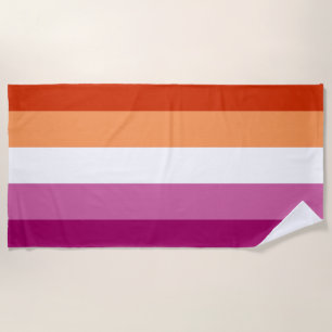 Toalla De Playa Bandera de Orgullo Lesbiano (5 Franjas)