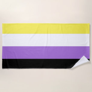 Toalla De Playa Bandera de orgullo no binario