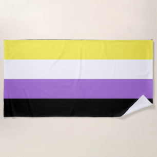 Toalla De Playa Bandera de orgullo no binario