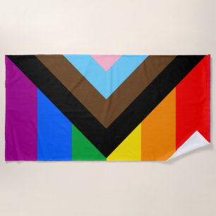 Toalla De Playa Bandera de Orgullo Progresista LGBTQ+