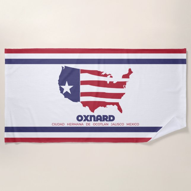 Toalla De Playa Bandera de Oxnard (California) (Anverso)