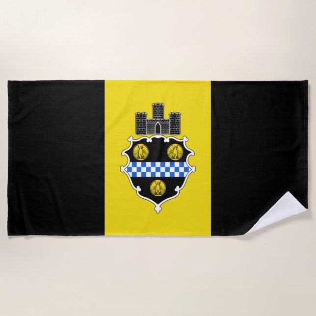 Toalla De Playa Bandera de Pittsburgh (Pennsylvania) (Anverso)