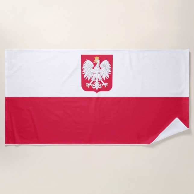 Toalla De Playa Bandera de Polonia (Anverso)