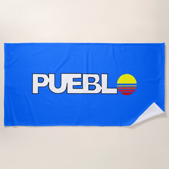 Toalla De Playa Bandera de Pueblo (Colorado) (Anverso)