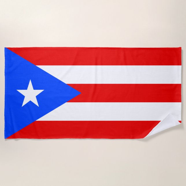 Toalla De Playa Bandera de Puerto Rico (Anverso)