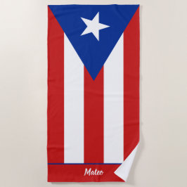 Toalla De Playa Bandera de Puerto Rico