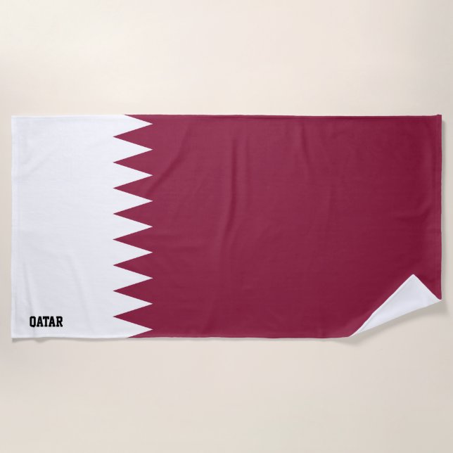 Toalla De Playa Bandera de Qatar espléndida patriótica (Anverso)
