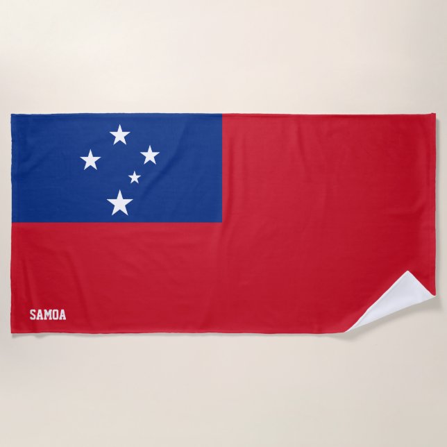 Toalla De Playa Bandera de Samoa Splendid Patriotic (Anverso)