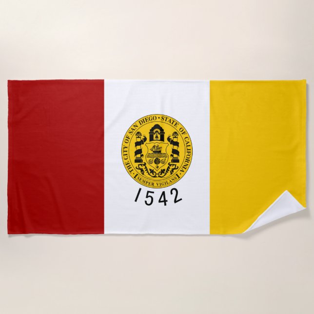 Toalla De Playa Bandera de San Diego (California) (Anverso)