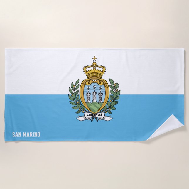 Toalla De Playa Bandera de San Marino Splendid Patriotic (Anverso)
