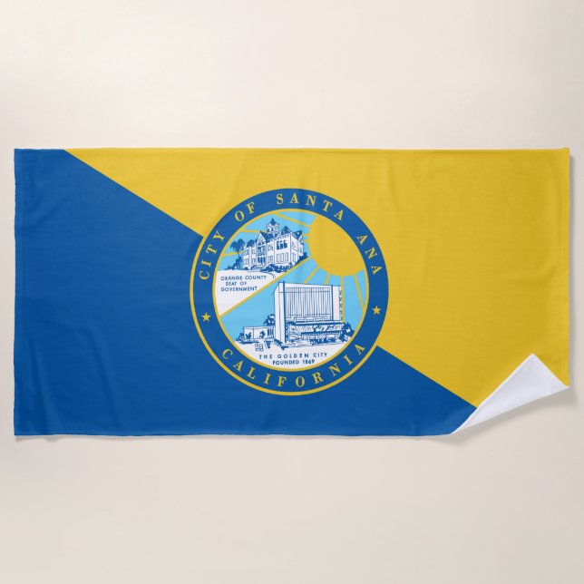 Toalla De Playa Bandera de Santa Ana (California) (Anverso)