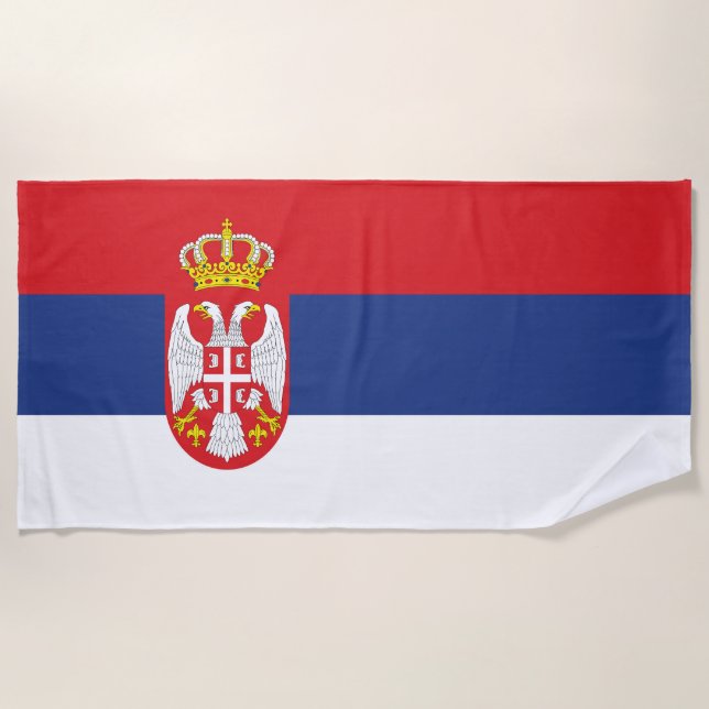 Toalla De Playa Bandera de Serbia (Anverso)