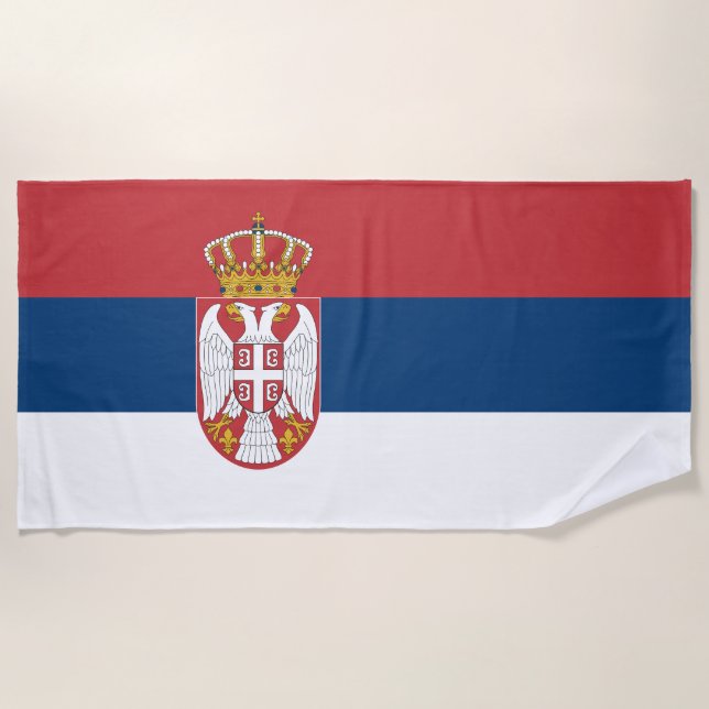 Toalla De Playa Bandera de Serbia (Anverso)
