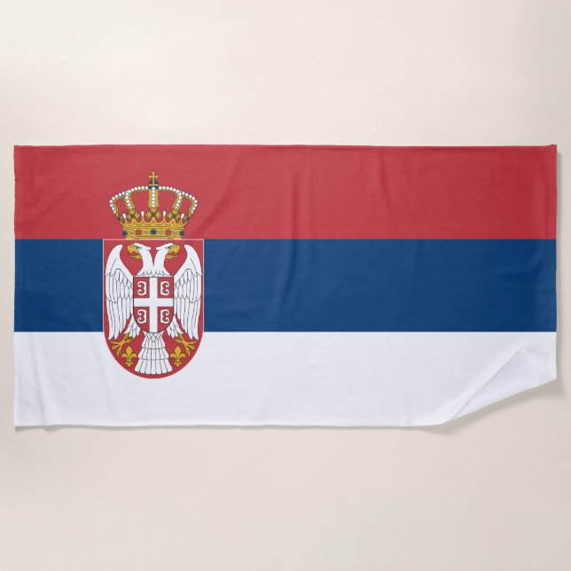 Toalla De Playa Bandera de Serbia (Anverso)