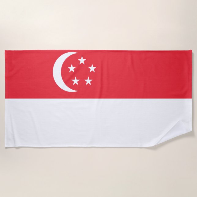 Toalla De Playa Bandera de Singapur (Anverso)