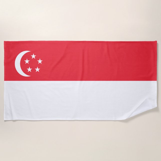 Toalla De Playa Bandera de Singapur (Anverso)