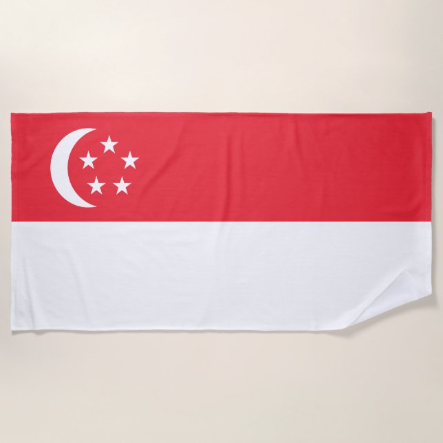 Toalla De Playa Bandera de Singapur (Anverso)