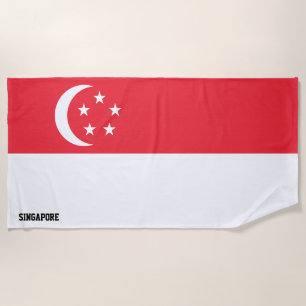 Toalla De Playa Bandera de Singapur espléndida patriótica