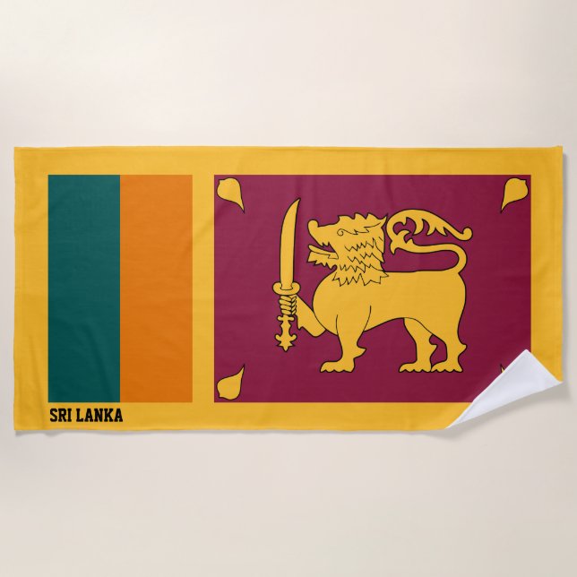 Toalla De Playa Bandera de Sri Lanka espléndida patriótica (Anverso)