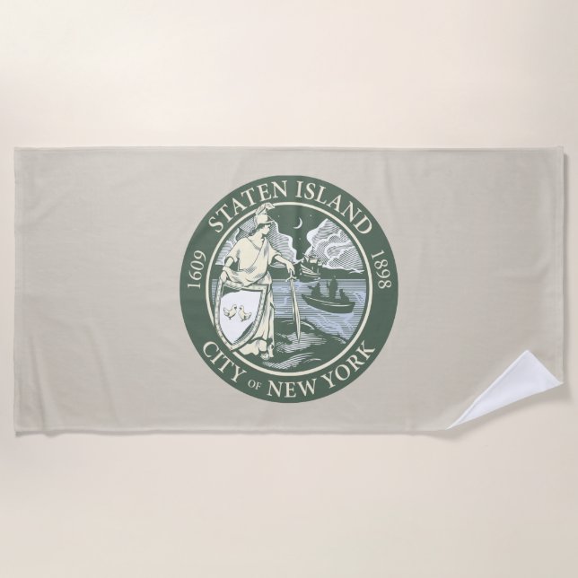 Toalla De Playa Bandera de Staten Island (municipio de Nueva York) (Anverso)