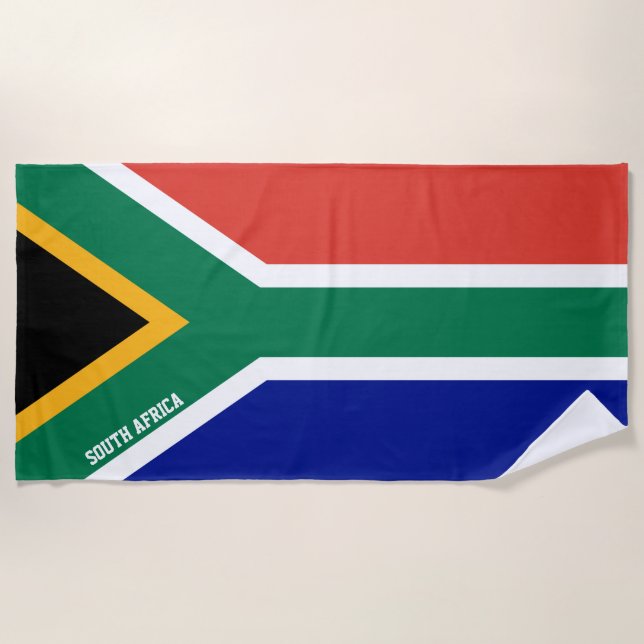 Toalla De Playa Bandera de Sudáfrica espléndida patriótica (Anverso)