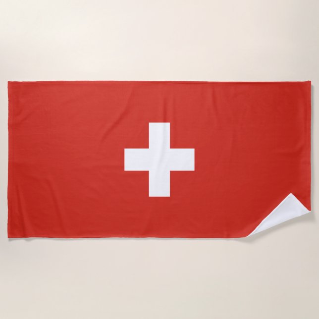 Toalla De Playa Bandera de Suiza (Anverso)