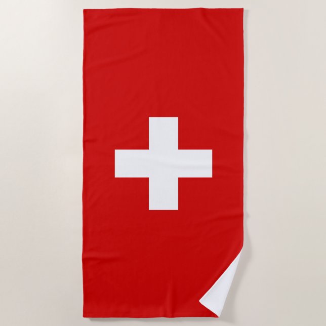 Toalla De Playa Bandera de Suiza (Anverso)