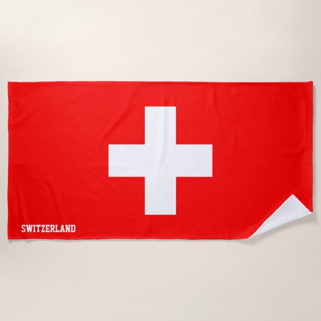 Toalla De Playa Bandera de Suiza Splendid Patriotic (Anverso)