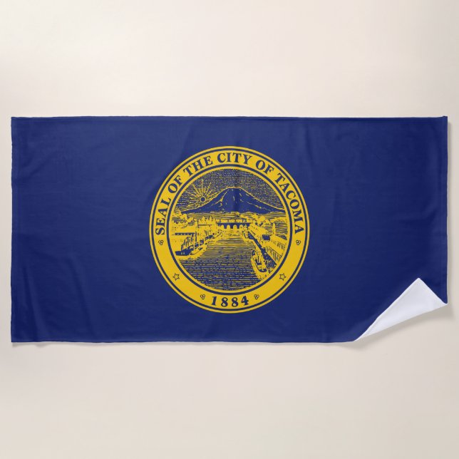Toalla De Playa Bandera de Tacoma (Ciudad de Washington) (Anverso)