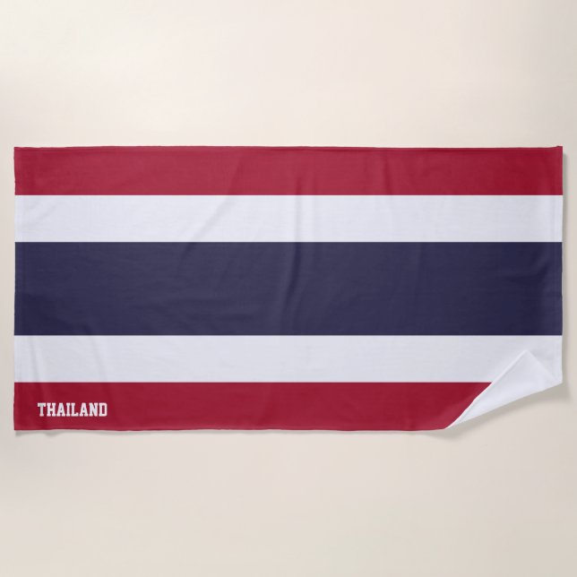 Toalla De Playa Bandera de Tailandia espléndida patriótica (Anverso)