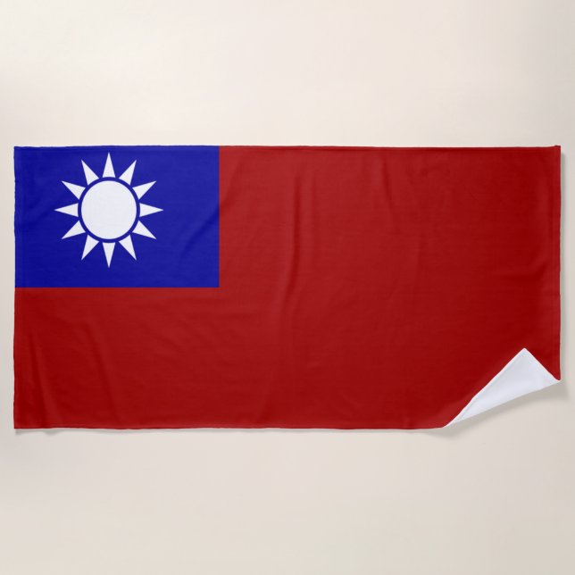 Toalla De Playa Bandera de Taiwán (Anverso)