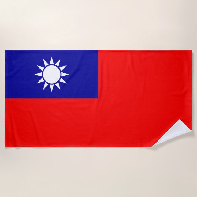 Toalla De Playa Bandera de Taiwán (Anverso)