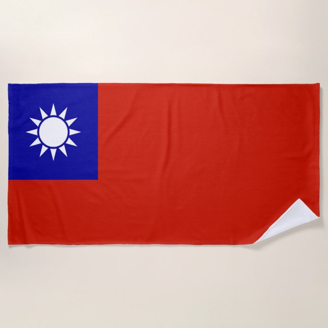 Toalla De Playa Bandera de Taiwán (Anverso)