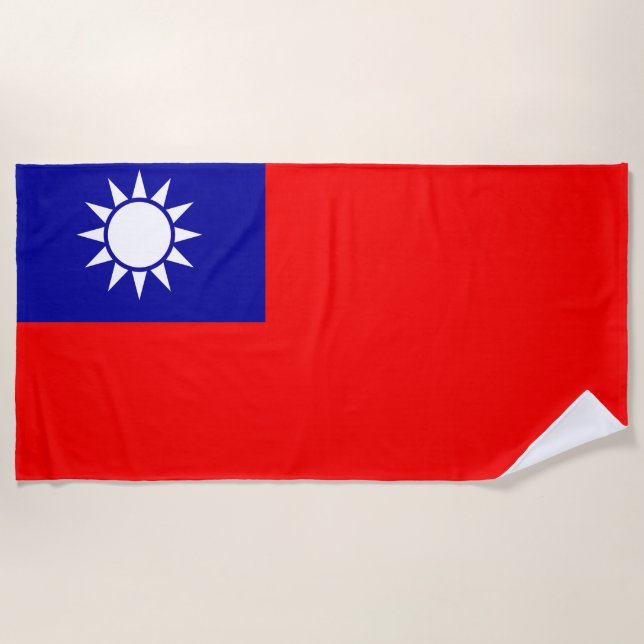 Toalla De Playa Bandera de Taiwán (Anverso)