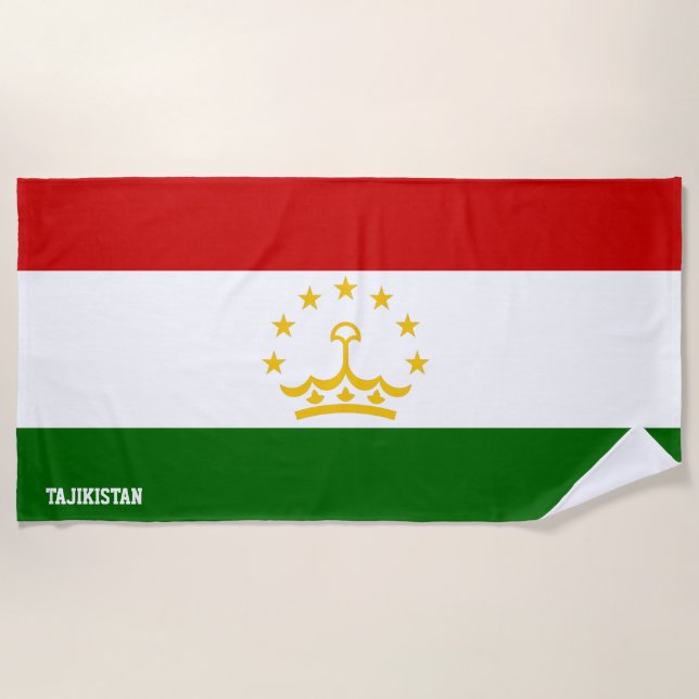 Toalla De Playa Bandera de Tayikistán espléndida patriótica (Anverso)