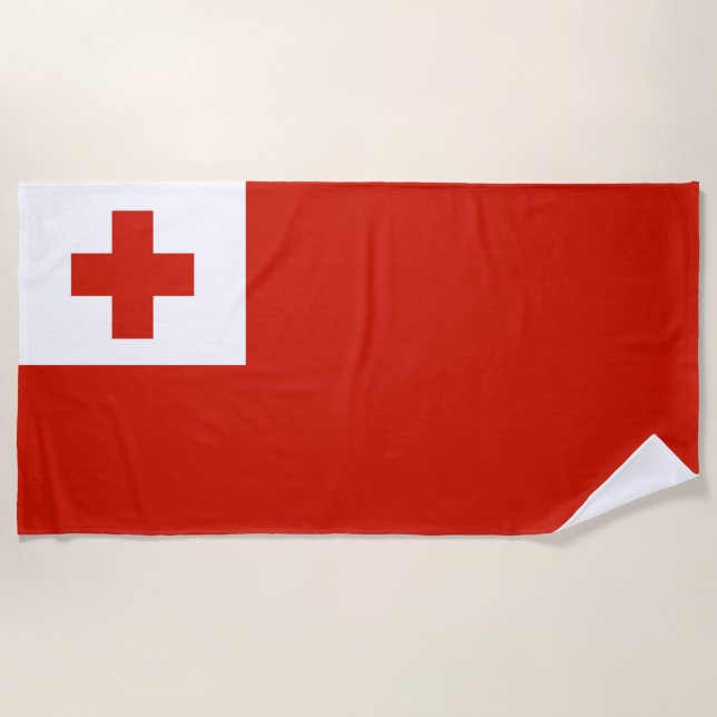 Toalla De Playa Bandera de Tonga (Anverso)