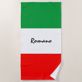 Toalla De Playa Bandera de Tricolore italiana con nombre