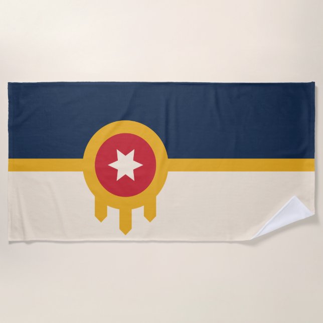 Toalla De Playa Bandera de Tulsa (Oklahoma) (Anverso)