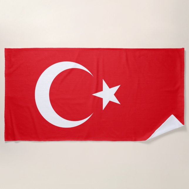 Toalla De Playa Bandera de Turquía (Anverso)