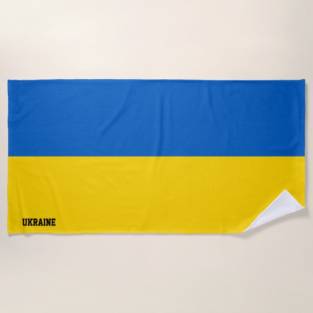 Toalla De Playa Bandera de Ucrania espléndida patriótica (Anverso)
