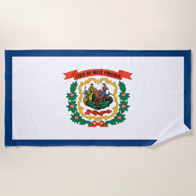 Toalla De Playa Bandera de Virginia Occidental (Anverso)