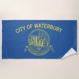 Toalla De Playa Bandera de Waterbury (Connecticut)