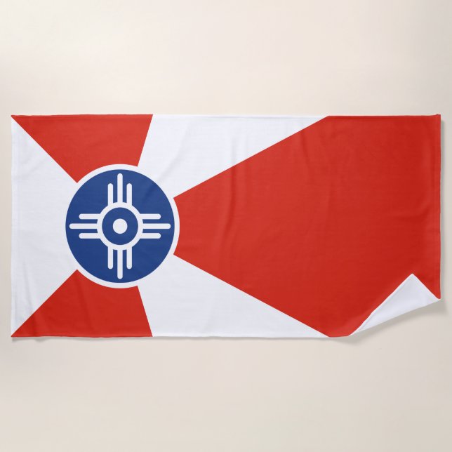 Toalla De Playa Bandera de Wichita (Kansas, Estados Unidos) (Anverso)