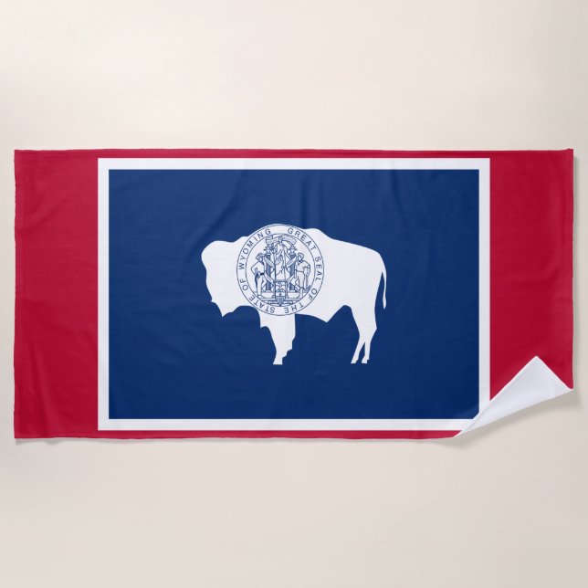 Toalla De Playa Bandera de Wyoming (Anverso)