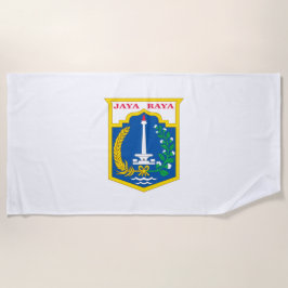 Toalla De Playa Bandera de Yakarta (ciudad capital de Indonesia)